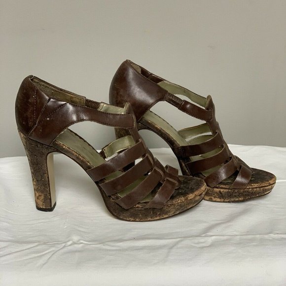 Jessica Simpson Gladiator Heeled Sandal Brown sz6 - Picture 3 of 5